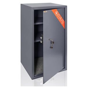 Coffre Fort Coupe-Feu XXL 73x40x36cm - Serrure à clé + 2 Étagères Ajustables