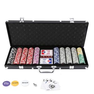 Mallettes Blindées: 500 Jetons Poker + Cartes + Dés + SB/BB - Boîtier Alu