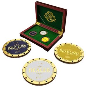 Mallettes blindées: Poker Dealer avec Bouton en Métal et Cartes dorées